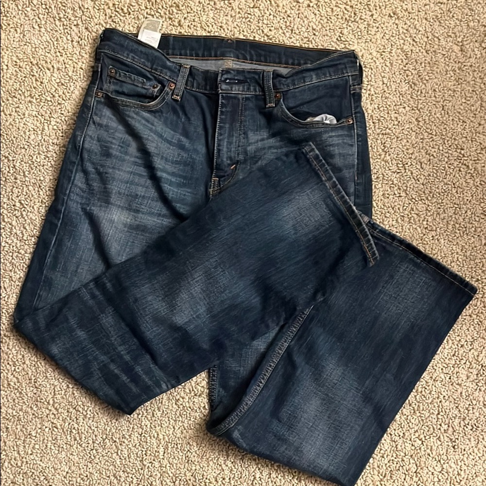 Levi's Relaxed Blue Jeans with Natural Whiskering